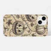 Vintage Halloween Pumpkin Vine Pattern iPhoneケース (裏面横)