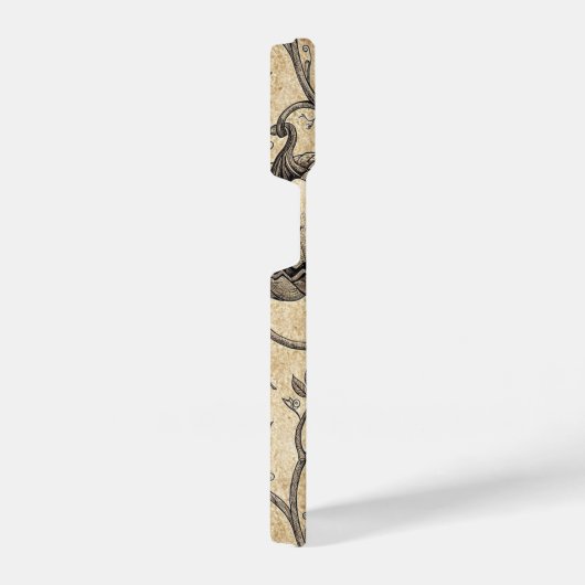 Vintage Halloween Pumpkin Vine Pattern iPhoneケース (右側面)