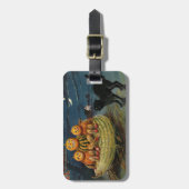 Vintage Halloween Pumpkins Black Cat ラゲッジタグ (正面縦)