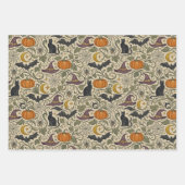 Vintage Halloween Scrollwork ラッピングペーパーシート (正面3)