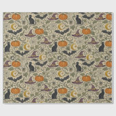 Vintage Halloween Scrollwork ラッピングペーパー (フラット)