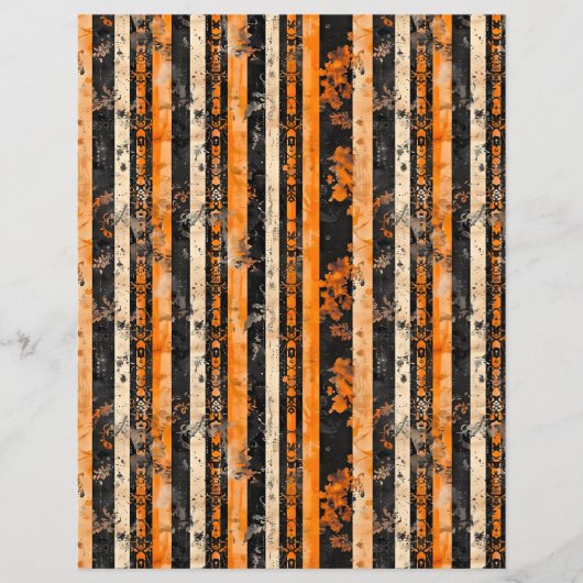 Vintage Halloween Striped Antique Grunge Scrapbook (正面)