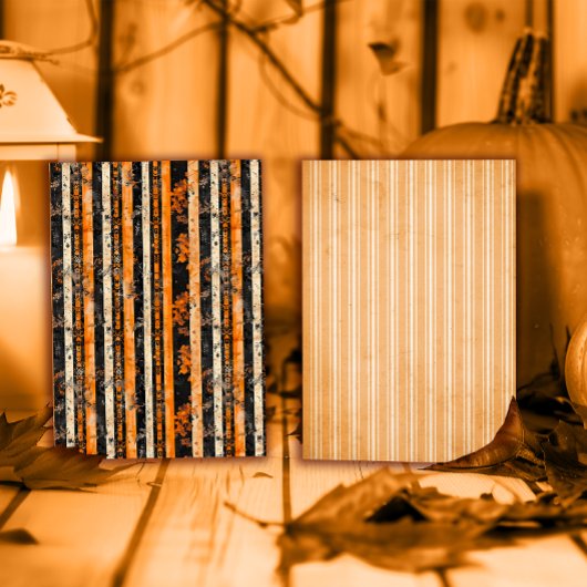 Vintage Halloween Striped Antique Grunge Scrapbook