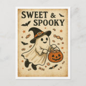 Vintage Halloween Sweet & Spooky ポストカード (正面)