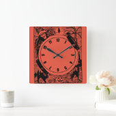 Vintage Halloween Wall Clock スクエア壁時計 (ホーム)