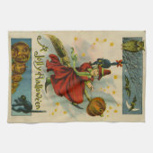 Vintage Halloween Witch  キッチンタオル (横)
