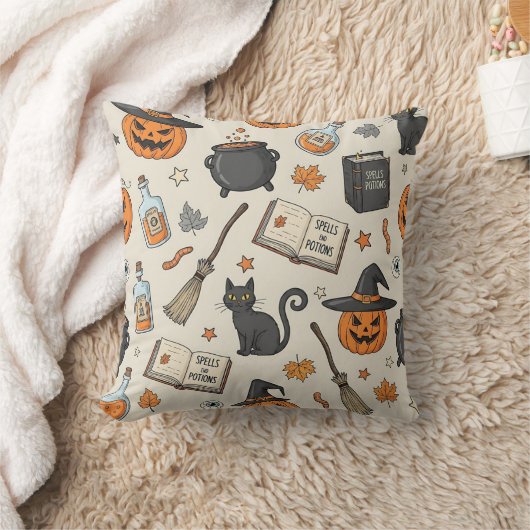 Vintage Halloween Witch クッション (ブランケット)