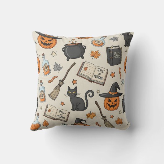 Vintage Halloween Witch クッション (裏面)