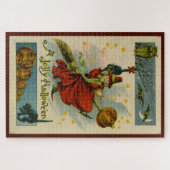 Vintage Halloween Witch  ジグソーパズル (横)