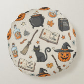 Vintage Halloween Witch ラウンドクッション (裏面)
