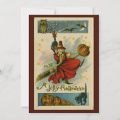 Vintage Halloween Witch  招待状 (正面)
