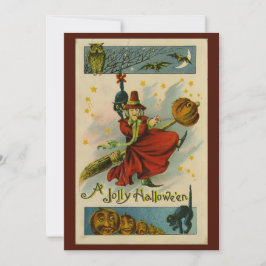 Vintage Halloween Witch  招待状