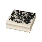 Vintage Halloween Witch and Cat Rubber Stamp ラバースタンプ (スタンプ)