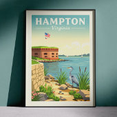 Vintage Hampton Virginia ポスター