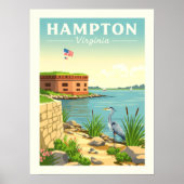 Vintage Hampton Virginia ポスター (正面)