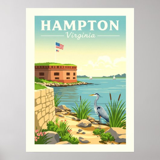 Vintage Hampton Virginia ポスター (正面)