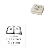 Vintage Hand Drawn Book Initials Ex Libris ラバースタンプ (押印)