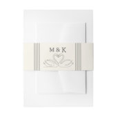 Vintage Hand Drawn Romantic Swans Monogram Wedding 招待状ベリーバンド (正面例)