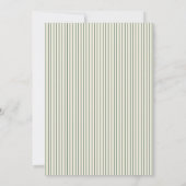 Vintage Hand Drawn Swan Green Stripes Wedding 招待状 (裏面)