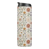 Vintage Hand-Drawn Wildflowers Patchwork Seamless タンブラー (回転右)