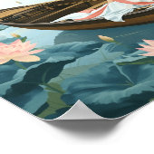 Vintage Hangzhou West Lake Boat ポスター (角)