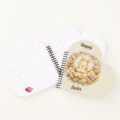 Vintage Happy Easter Bunny Floral Wreath ノートブック (内部)