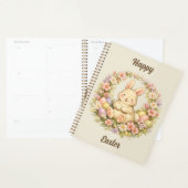 Vintage Happy Easter Bunny Floral Wreath プランナー手帳 (ディスプレー)