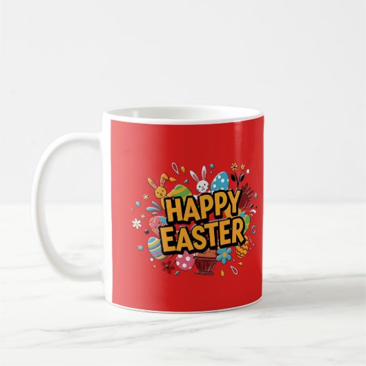 Vintage Happy Easter Retro Coffee Mug コーヒーマグカップ (左)