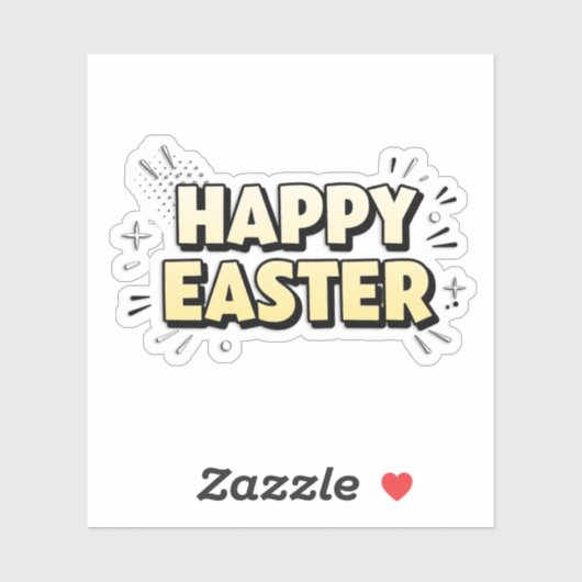 Vintage Happy Easter Typographic Sticker シール (シート)