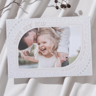 Vintage Happy New Year Photo Card Classic Border シーズンカード