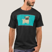 Vintage Happy Pug Face Mask Tシャツ (正面)