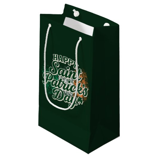 Vintage Happy Saint Patrick's day  スモールペーパーバッグ (正面アングル)