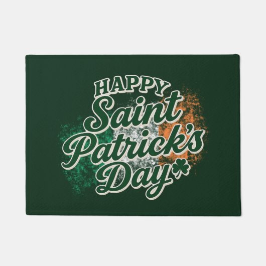 Vintage Happy Saint Patrick's day  ドアマット (正面)