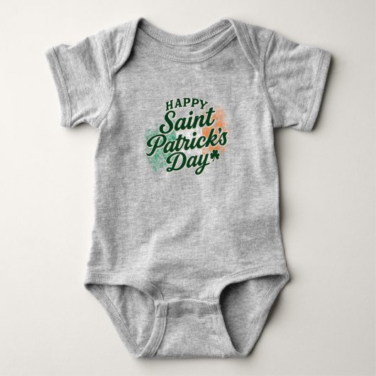 Vintage Happy Saint Patrick's day  ベビーボディスーツ (正面)