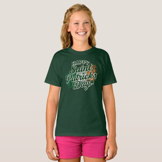 Vintage Happy Saint Patrick's day  Tシャツ (正面フル)