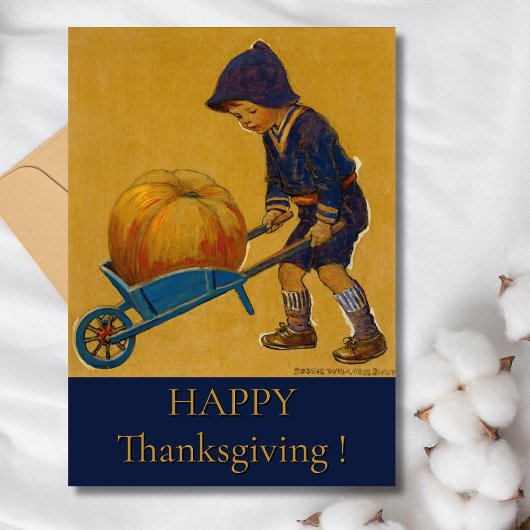 Vintage Happy Thanksgiving Jessie Willcox Smith カード