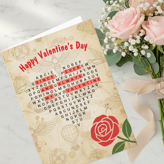 Vintage Happy Valentine's Day Card, Men, Heart シーズンカード