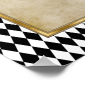 Vintage Harlequin Garden Sunflowers  ポスター (角)