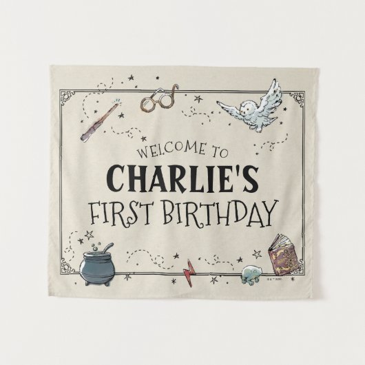 Vintage Harry Potter First Birthday タペストリー (正面(横))