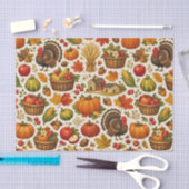 Vintage Harvest Farmhouse Thanksgiving 薄葉紙 (クラフト)