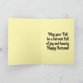 Vintage Harvest Woman Greeting Card カード (内部)