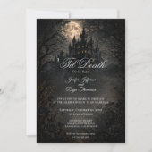 Vintage Haunted Castle Gothic wedding Invitation 招待状 (正面)