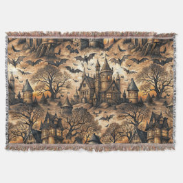 Vintage Haunted House スローブランケット
