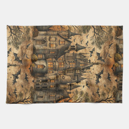 Vintage Haunted House (2) キッチンタオル