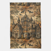 Vintage Haunted House (2) キッチンタオル (縦)
