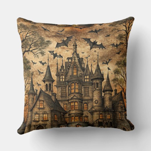 Vintage Haunted House (2) クッション (裏面)