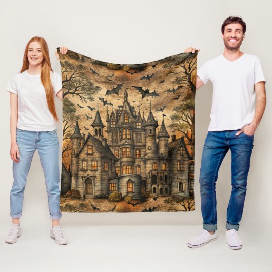 Vintage Haunted House (2) フリースブランケット (インサイチュ)