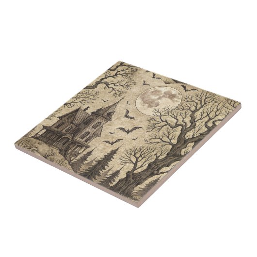 Vintage Haunted House & Full Moon タイル (側面)