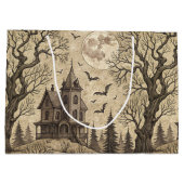 Vintage Haunted House & Full Moon ラージペーパーバッグ (裏面)