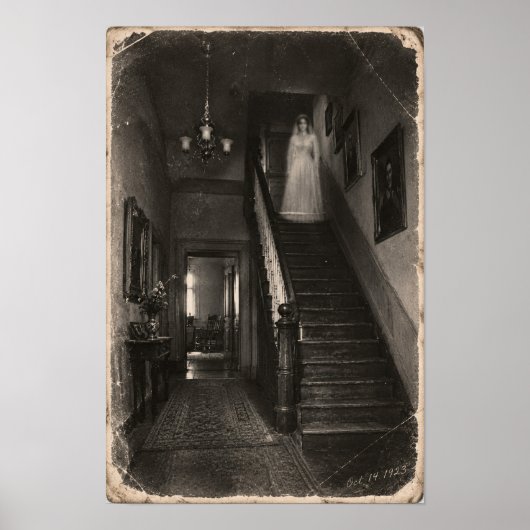 Vintage Haunted House Paranormal Apparition ポスター (正面)